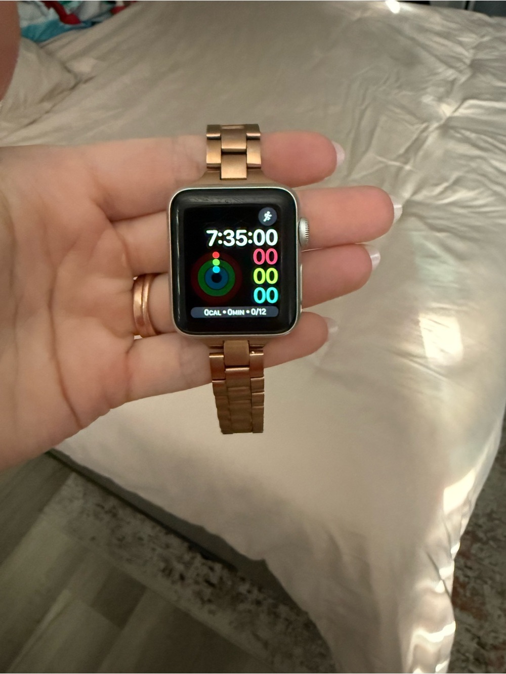 Apple Smartwatch with Rose Gold Metal Link Band